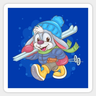 Winter Bunny Skier Sticker